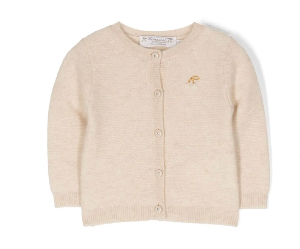 Bonpoint floral-embroidered cashemere cardigan brand new, 18 months