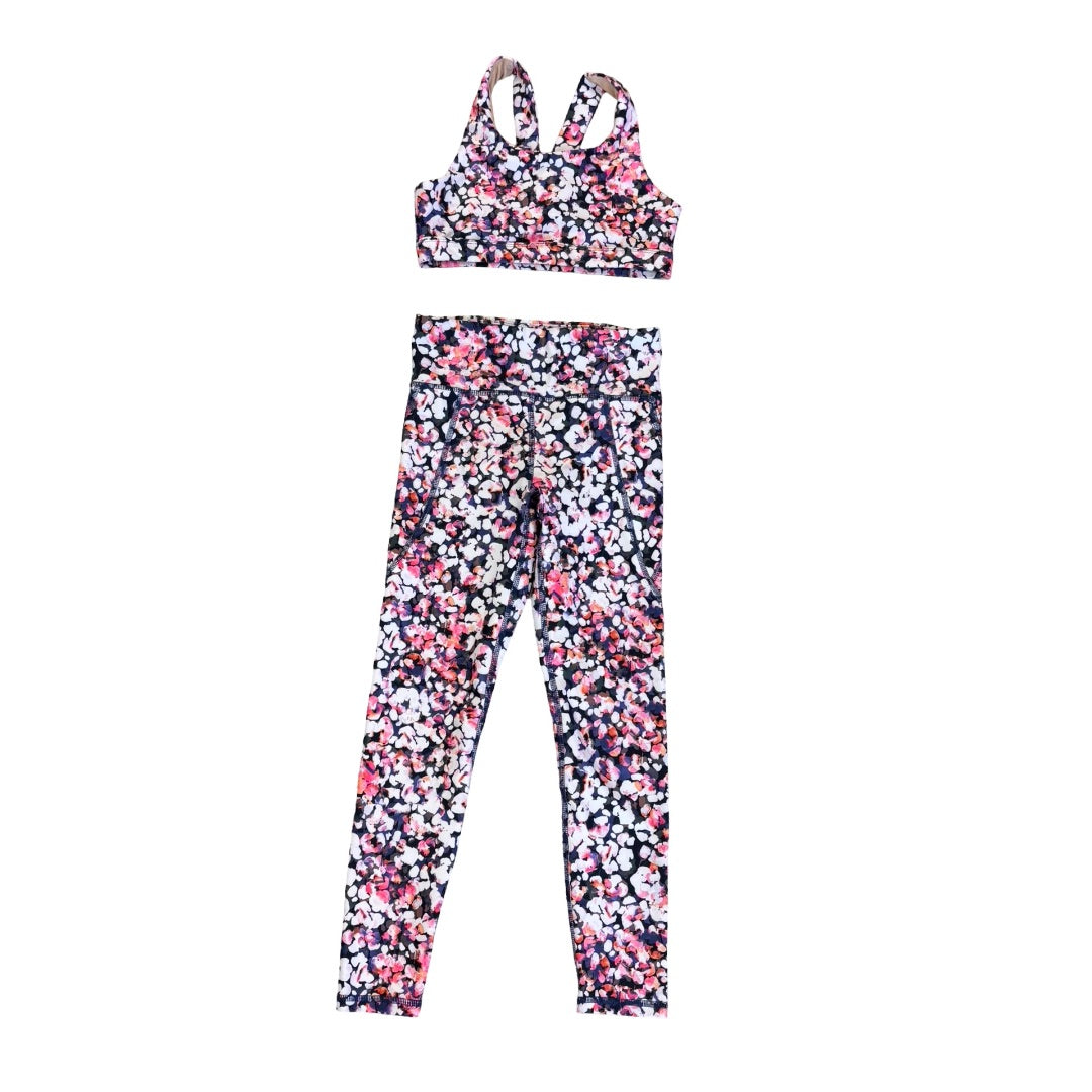 Old Navy Floral workout bra/pant set, 8 years