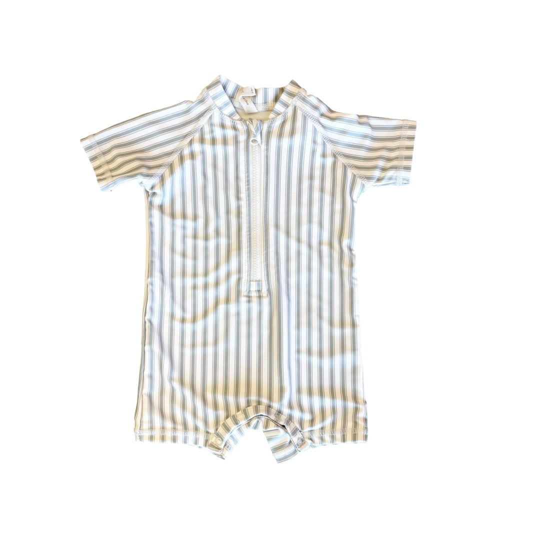 Quincy Mae stripped one piece swim, 3-6 months