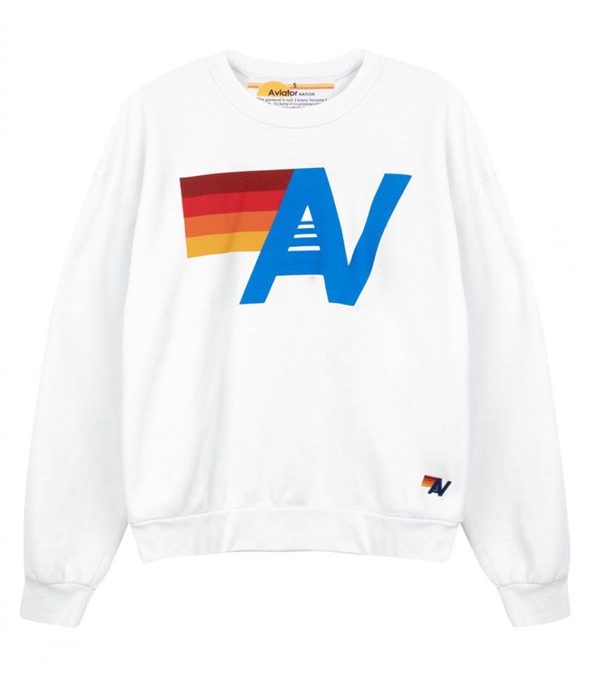 Aviator Nation white crewneck, womens small