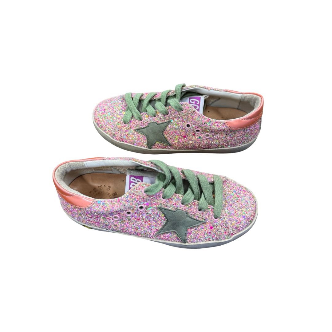 Golden Goose pink Super-Star Glitter Lace up sneakers, euro 30 little kid