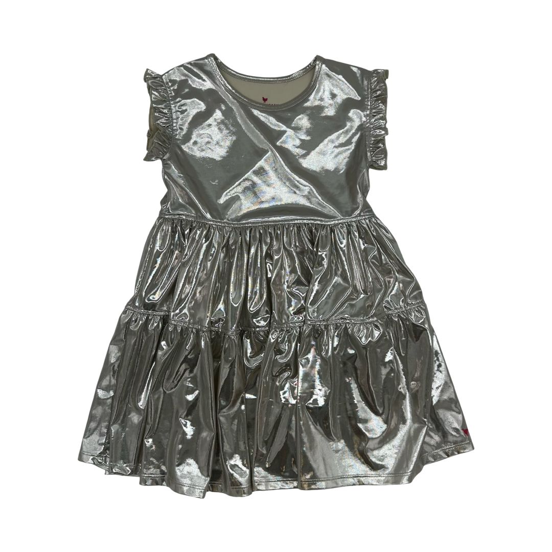 Pink Chicken silver dress, 6 years