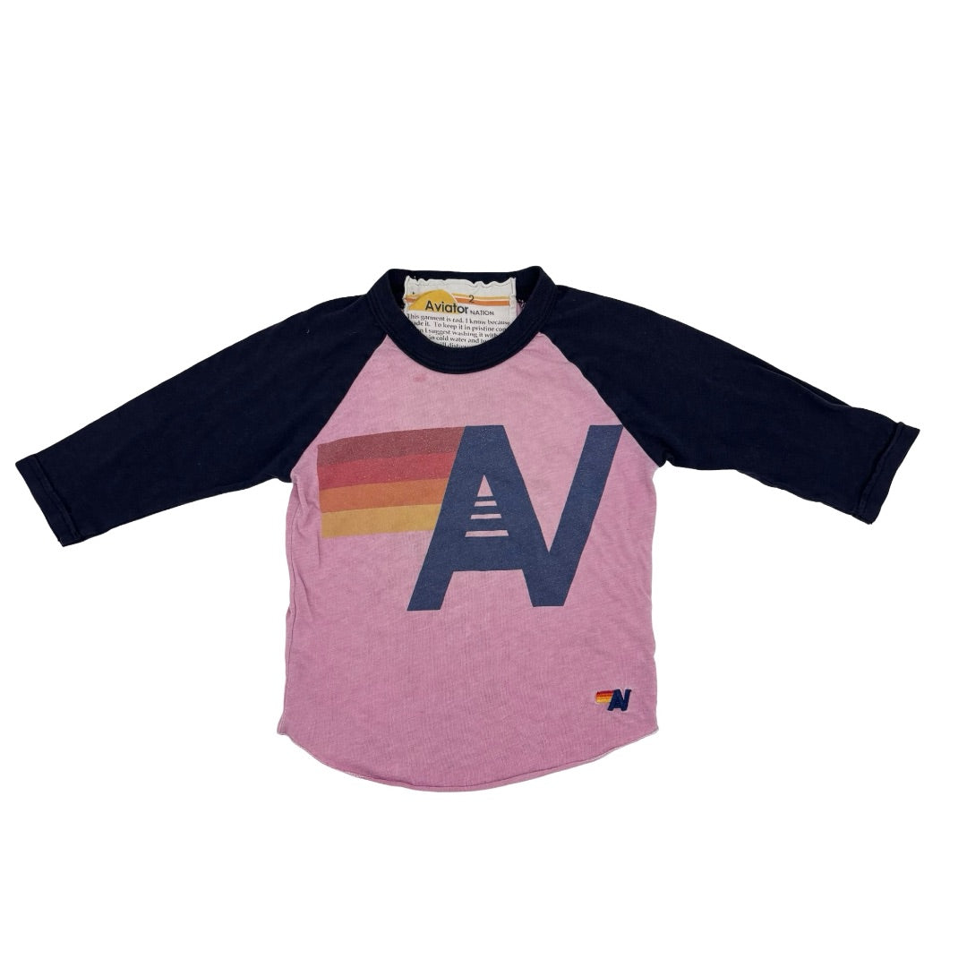 Aviator Nation Pink baseball shirt, 2 years