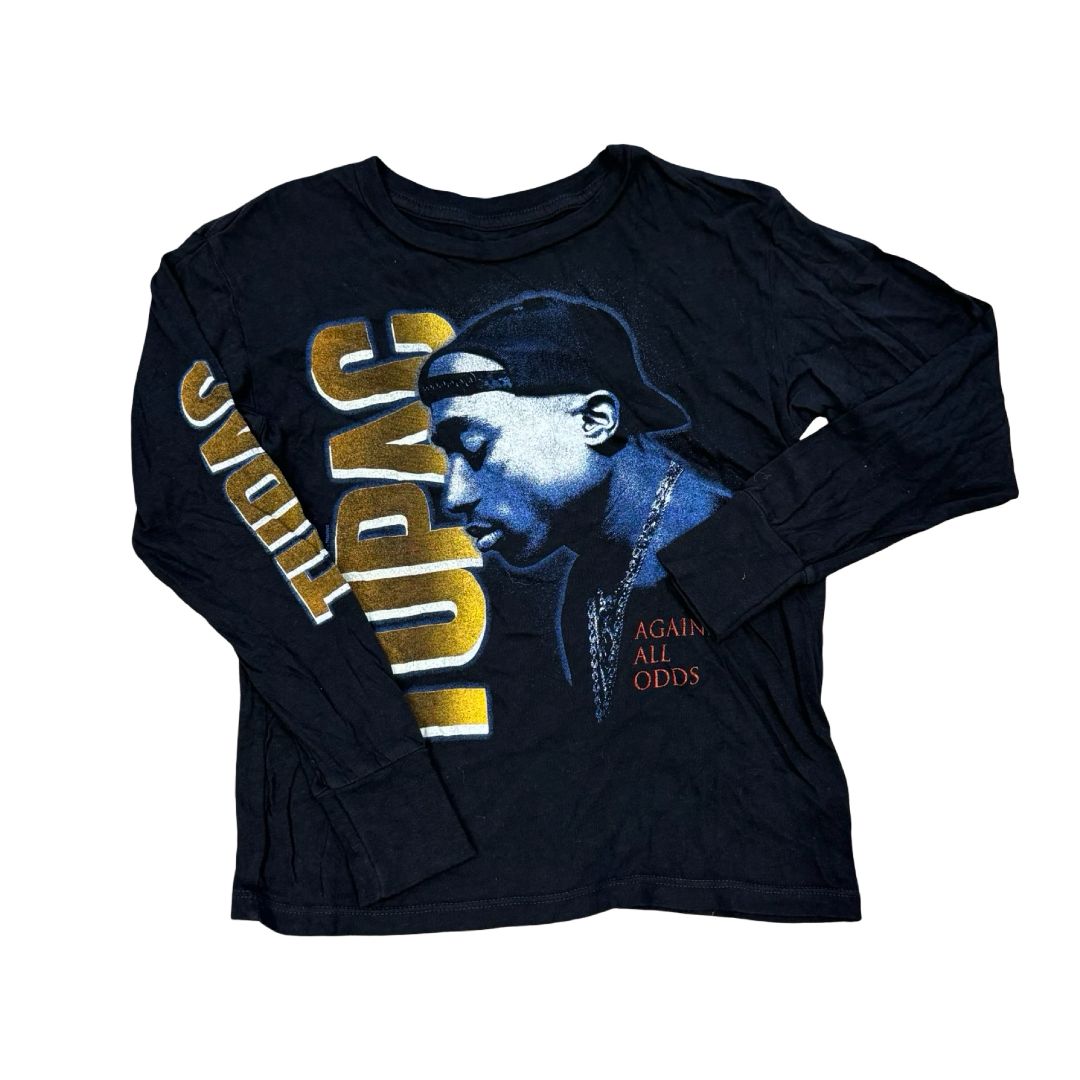 Rowdy Sprout Black Graphic Tupac Long Sleeve, 4 years