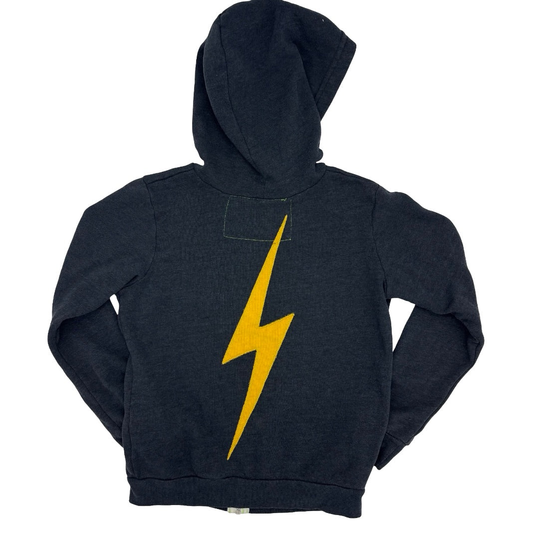 Aviator Nation black w/lightning bolt zip up, 10 years