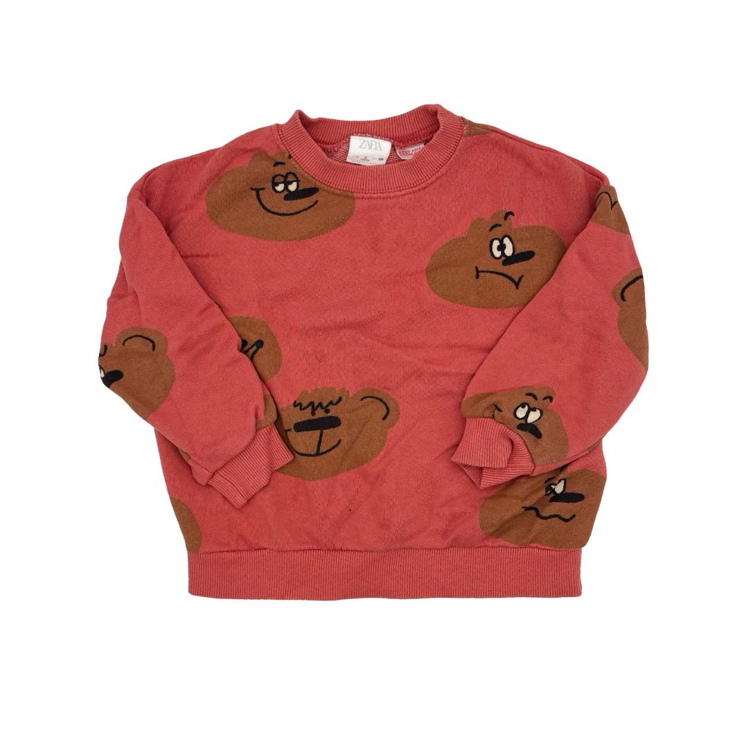 Zara red bear sweatshirt, 3 years