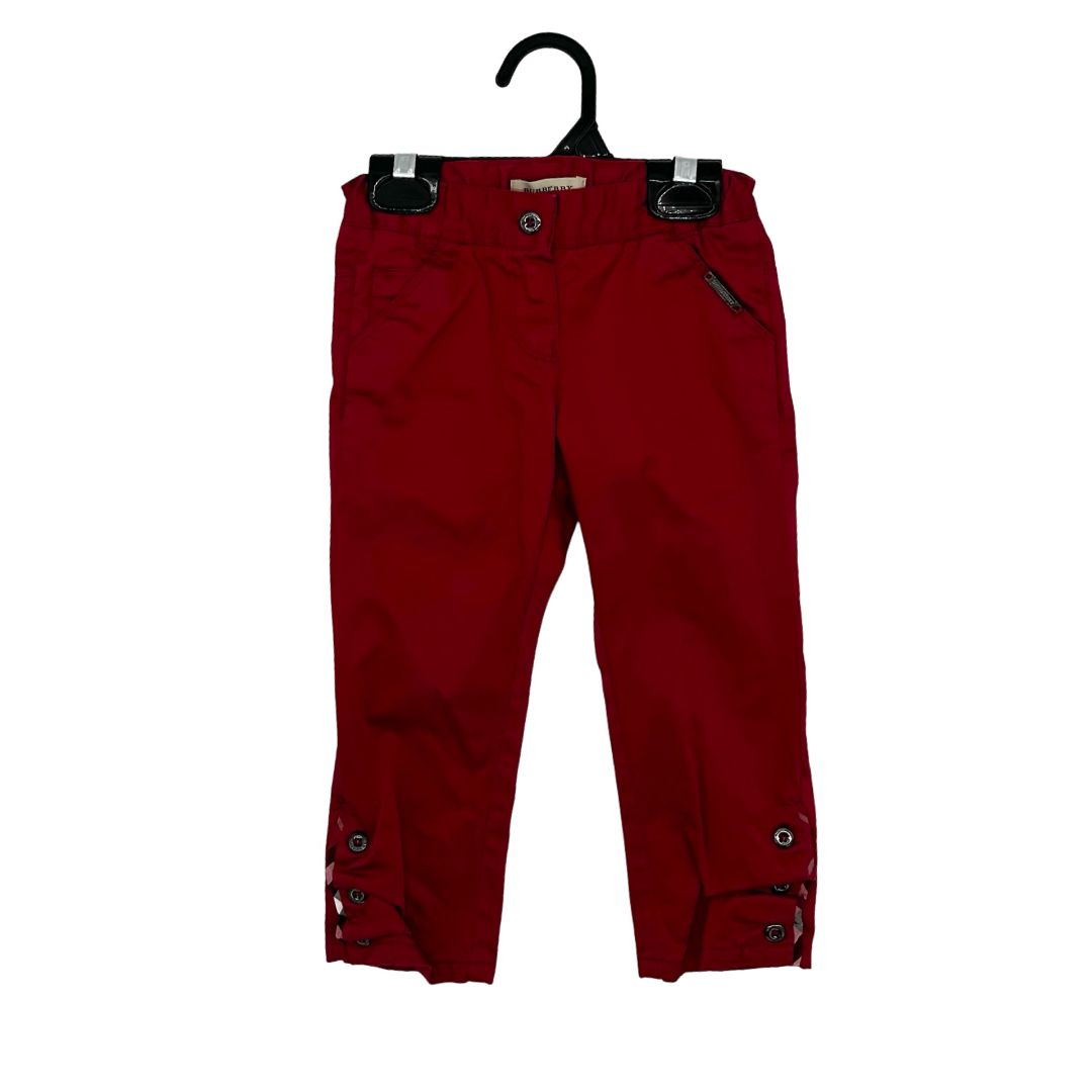 Burberry red pants, 2 years