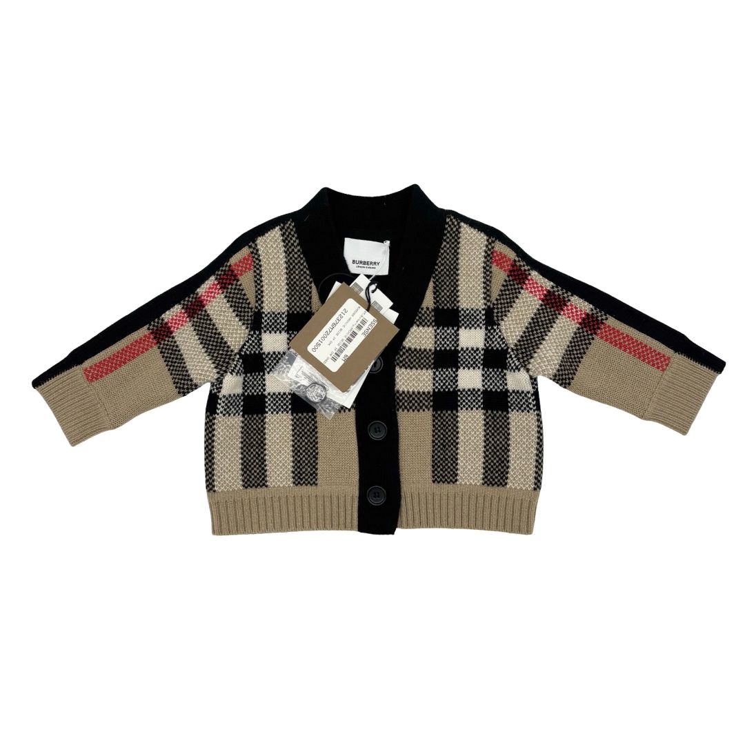 Burberry new w/tags Archive Beige check cardigan, 6 months
