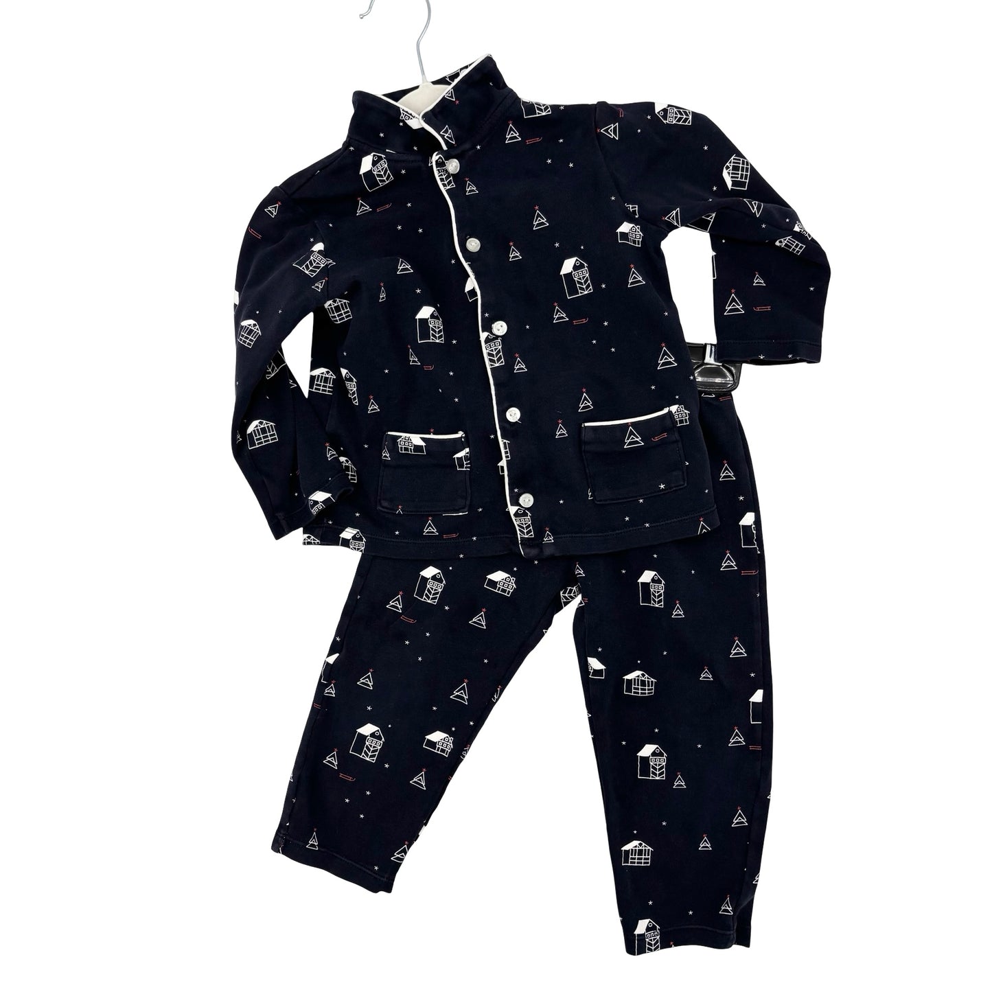 Jacadi navy ski chalet pajama set, 2 years