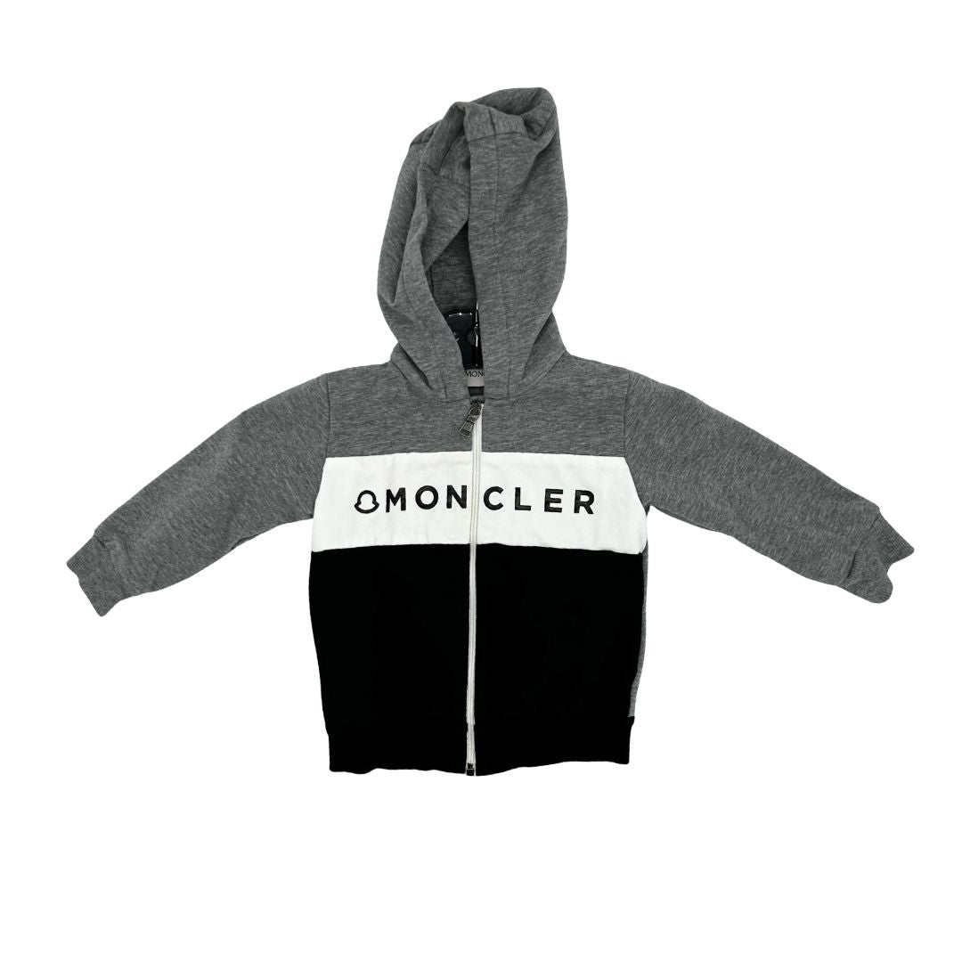 Moncler navy/grey zip up, 9-12 months