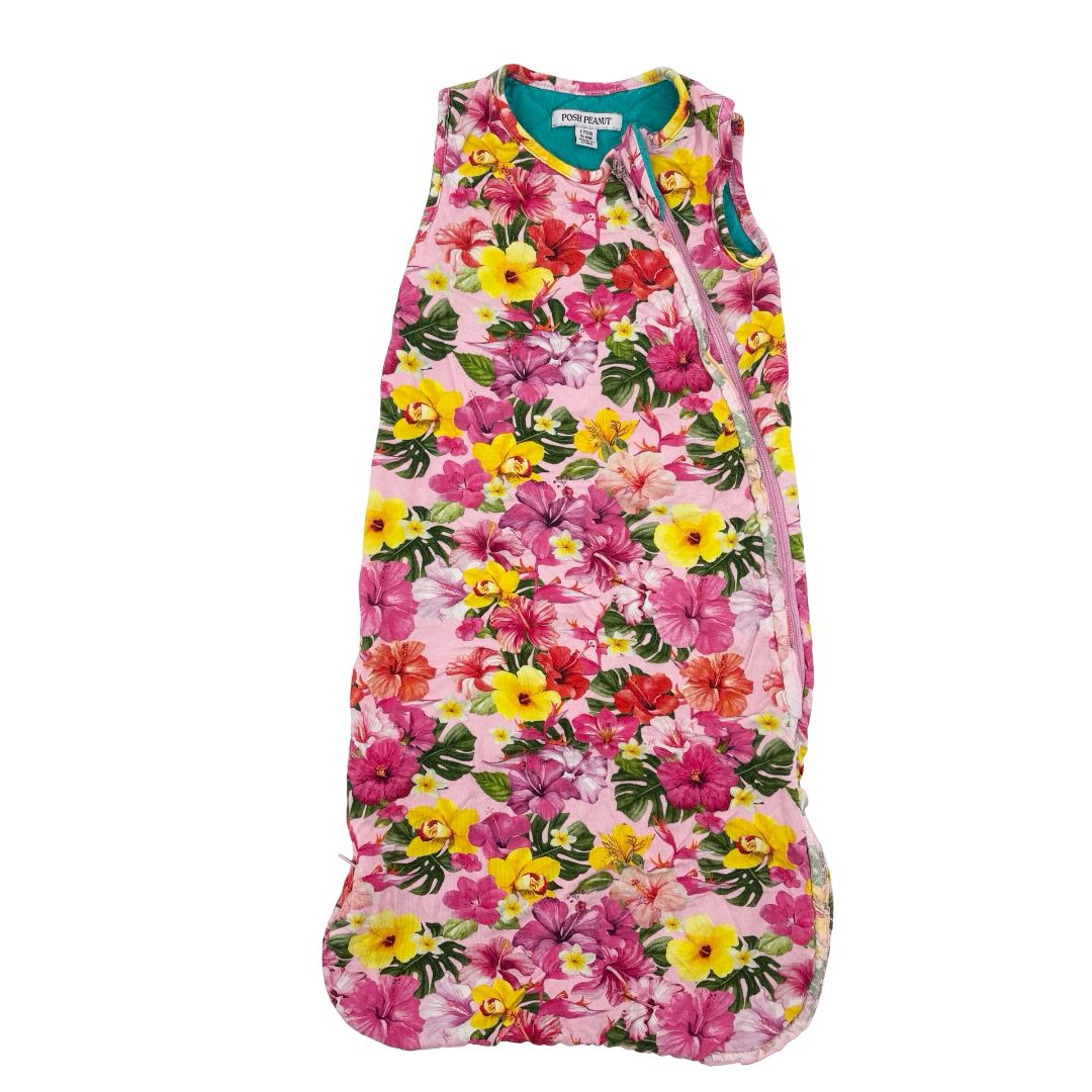 Posh Peanut 1 tog pink floral sleep sack, 0-6 months
