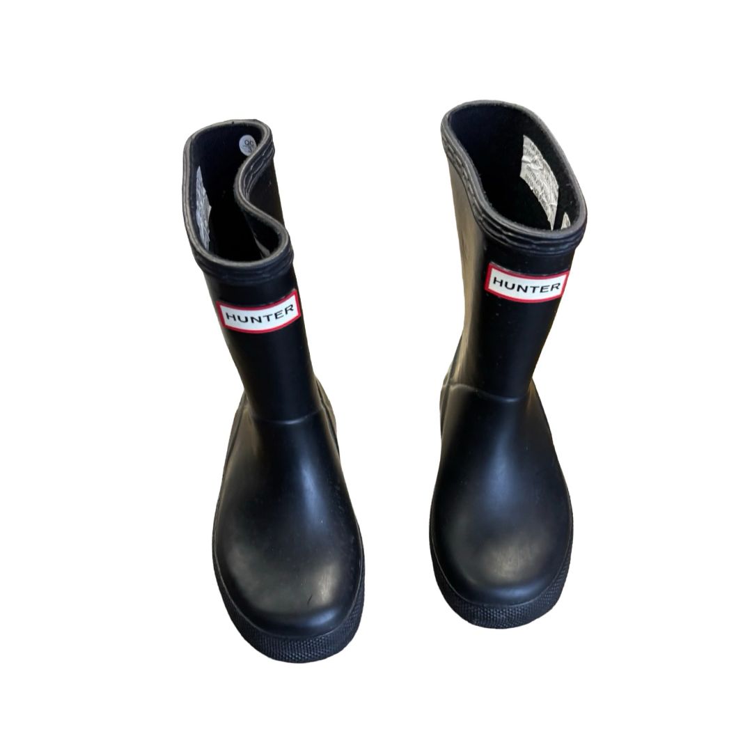 Hunter black rain boots, 8 little kid