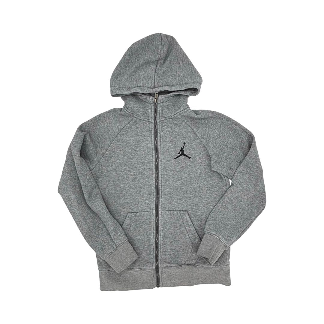 Nike grey hooded zip up, 10-12 years