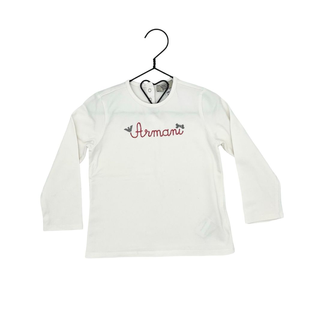 Armani white long sleev, 24 months