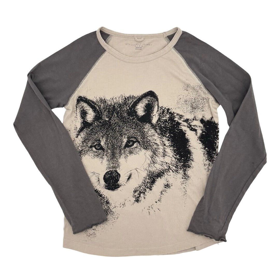 Stella McCartney Grey/beige wolf long sleeve, 10 years