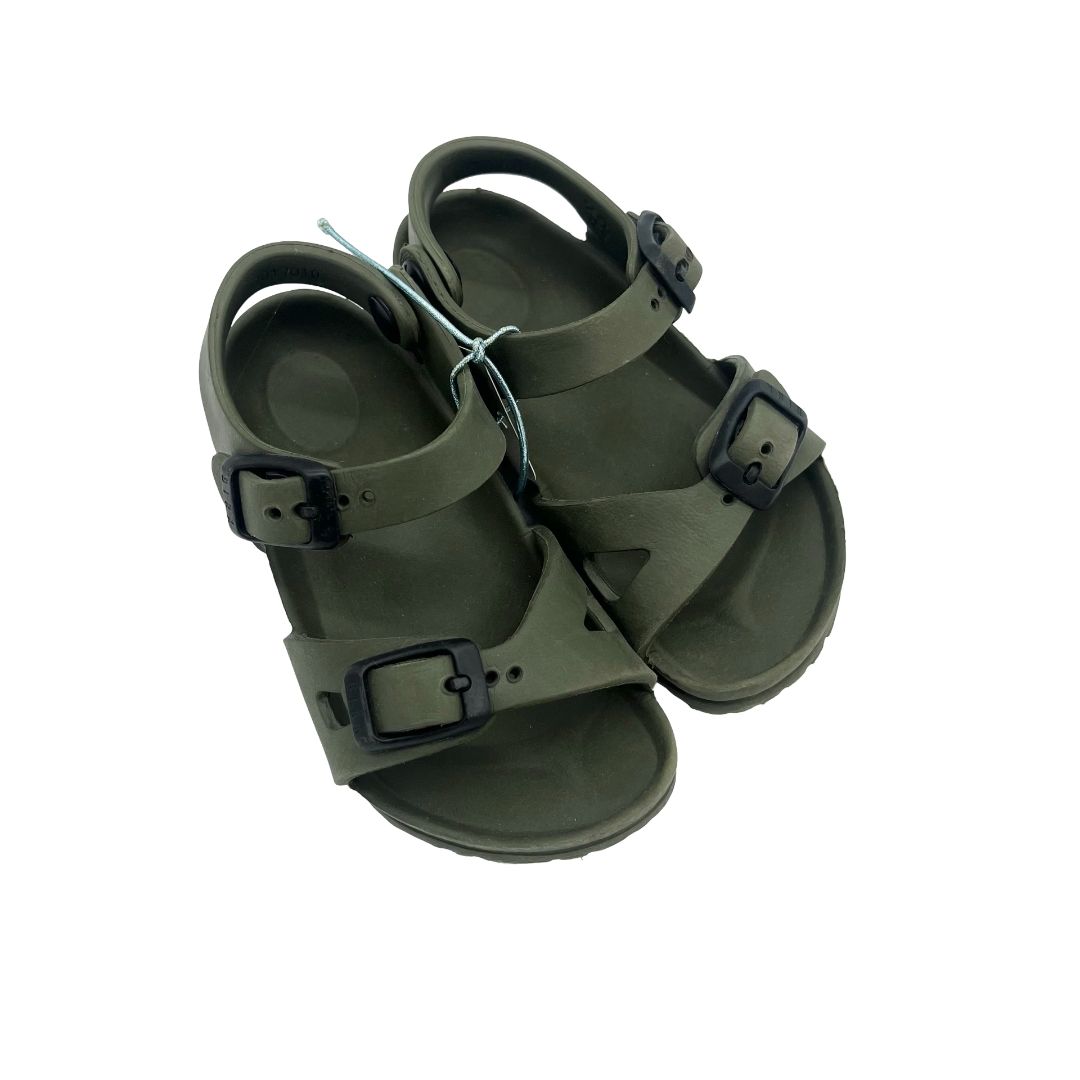 Birkenstock green rubber sandals, 8 little kid