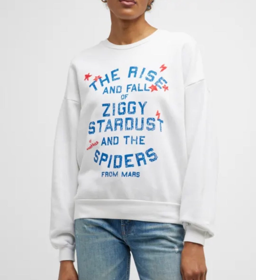 Bowie x Mother Ziggy Stardust white crewneck sweatshirt, Women’s small