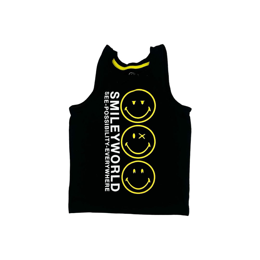 Smiley World black tank w/smiley face, 6 years