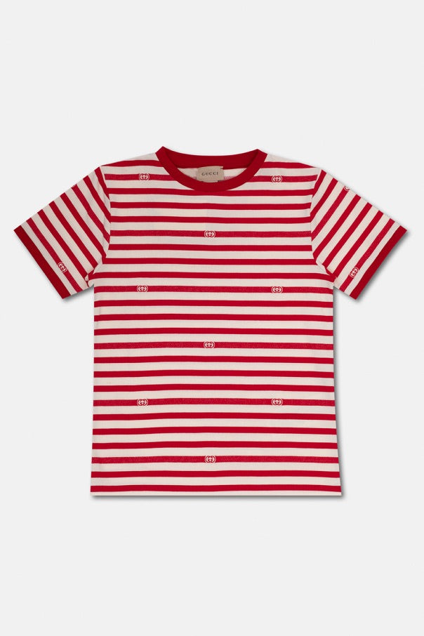 Gucci red logo stripped t-shirt, 6 Years