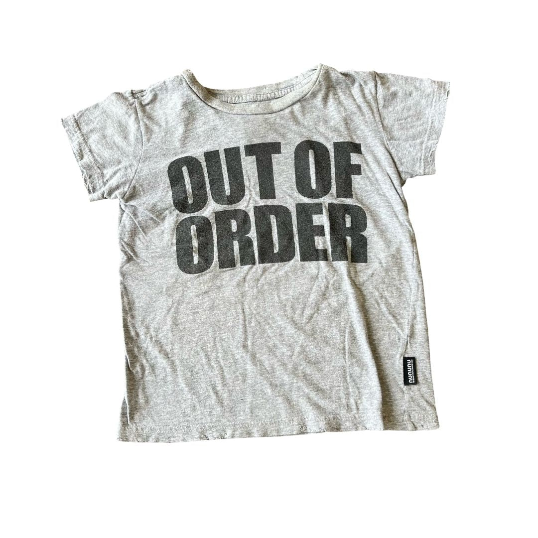 Nununu grey Out Of Order tshirt, 4-5 years