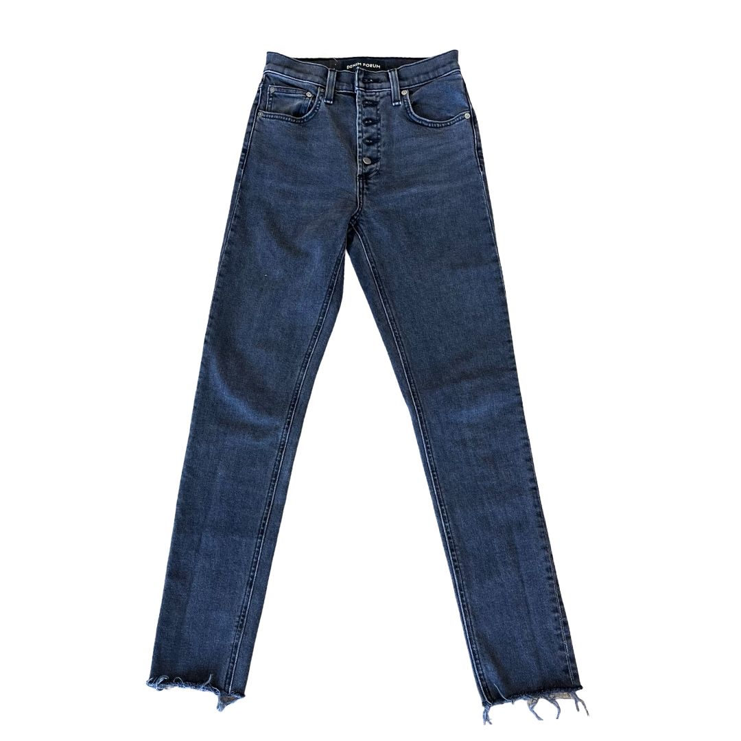 Denim Forum Yoko High Rise Slim black denim, 25.00