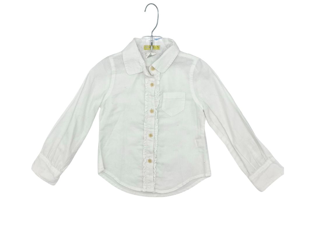 Crewcuts white dress shirt w/frill, 3 years