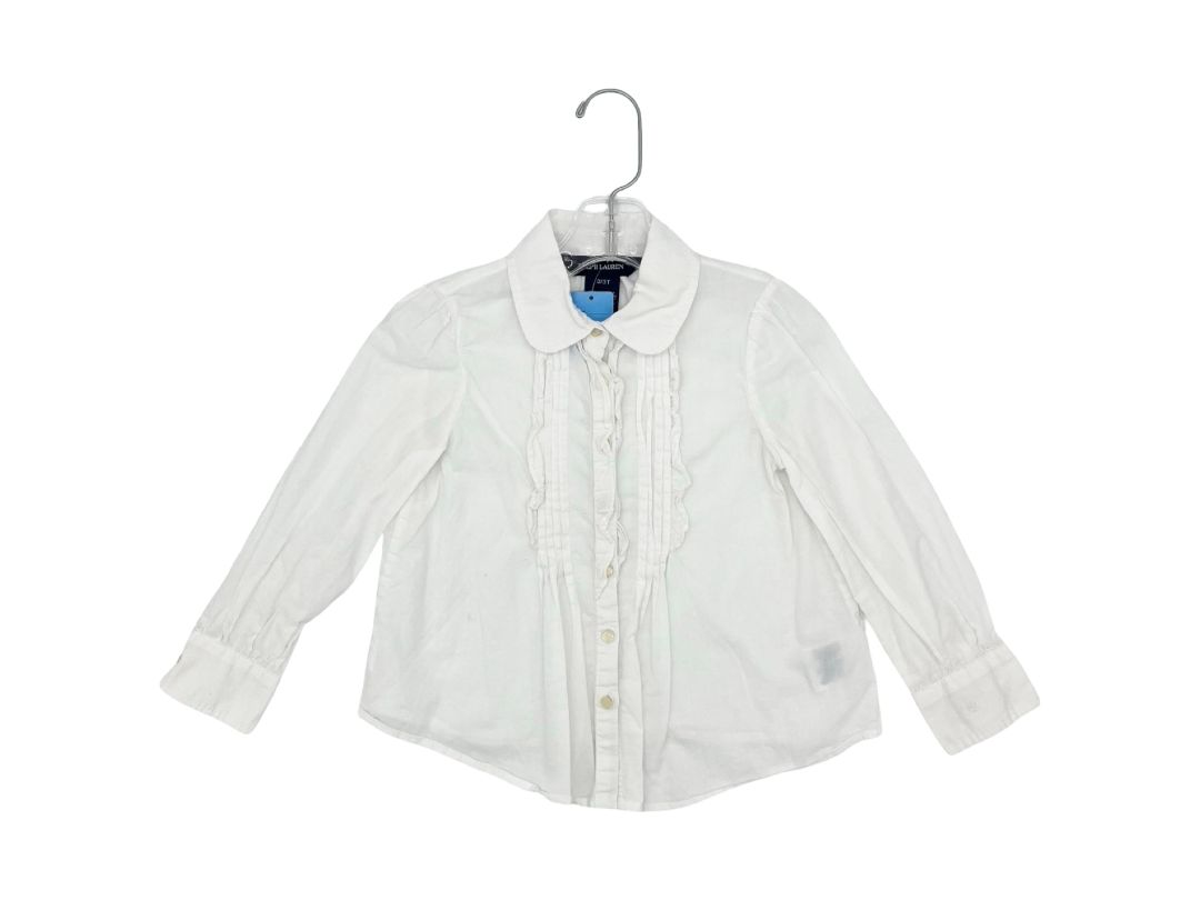 Ralph Lauren white dress shirt w/frills, 3 years