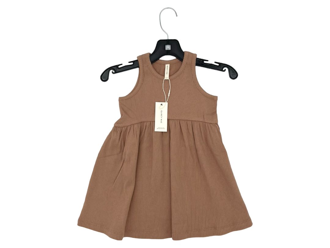 Quincy Mae new with tags terracota ribbed dress, 2-3 years