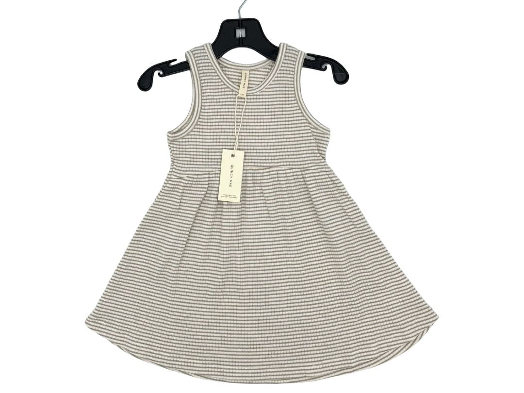 Quincy Mae new with tags fog stripe ribbed tank dress, 2-3 years