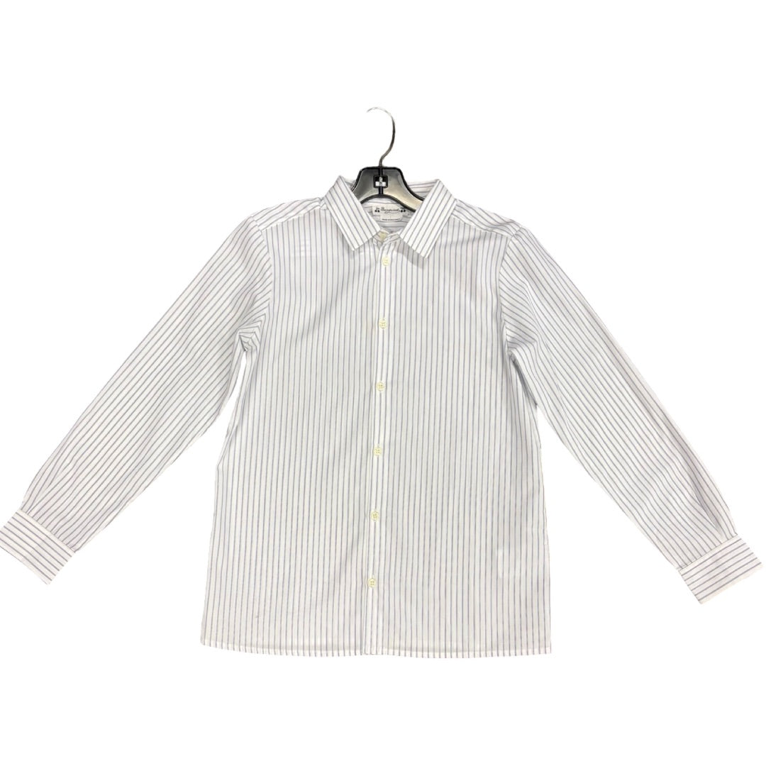 Bonpoint White/blue stripped dress shirt, 12 years