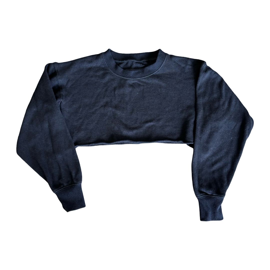 Katie J black cropped sweatshirt, medium