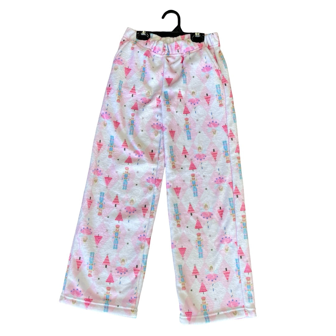 Preppy Goose new with tags pink nutcracker fuzzy pants, 7-8 years