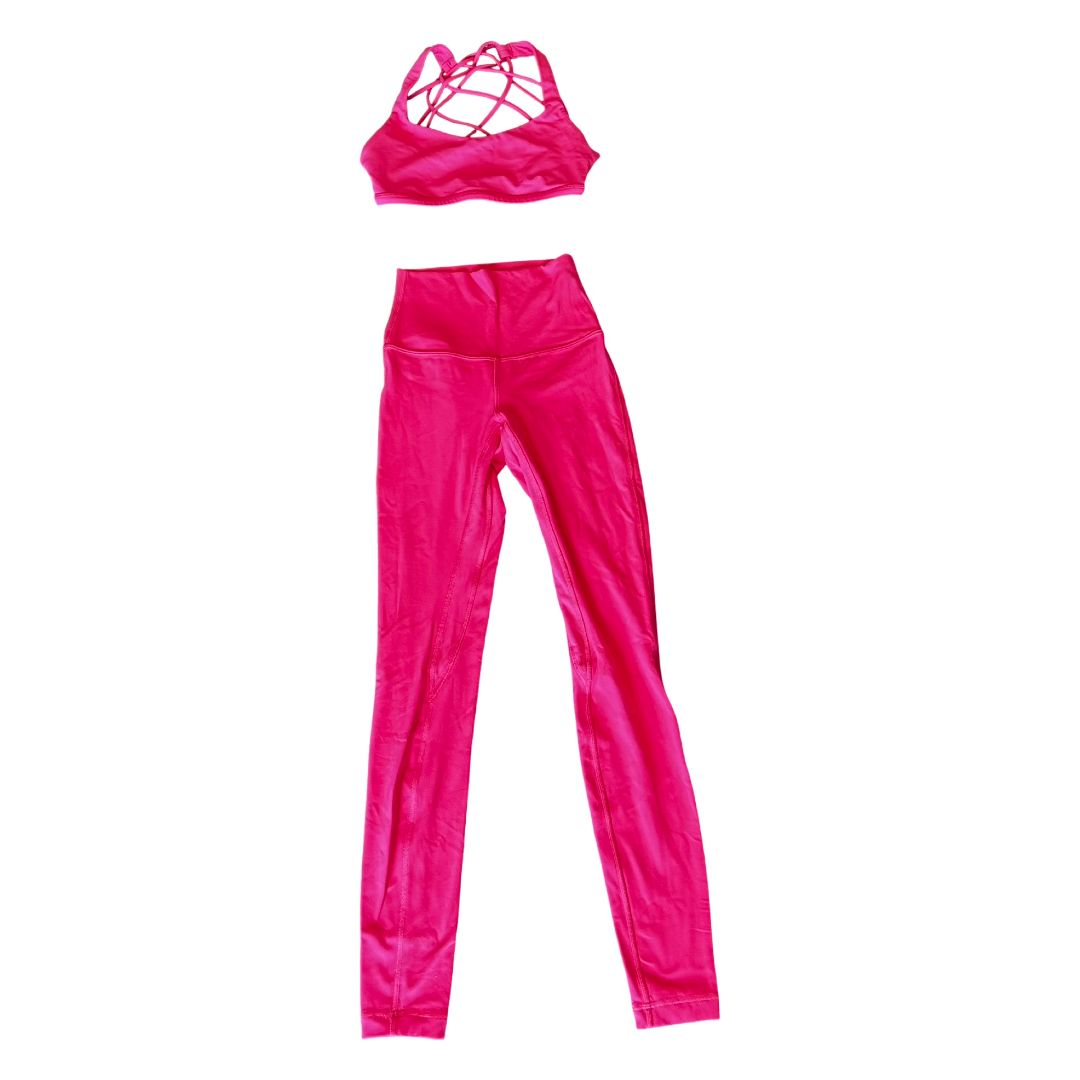 Lululemon hot pink bra/legging set, 2