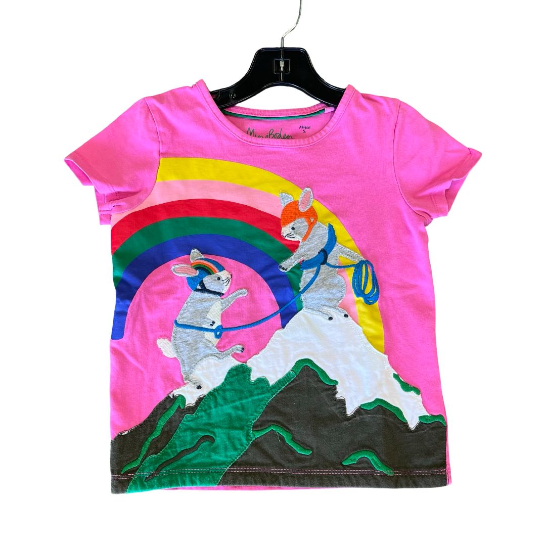 Mini Boden pink w/cats tshirt, 5-6 years