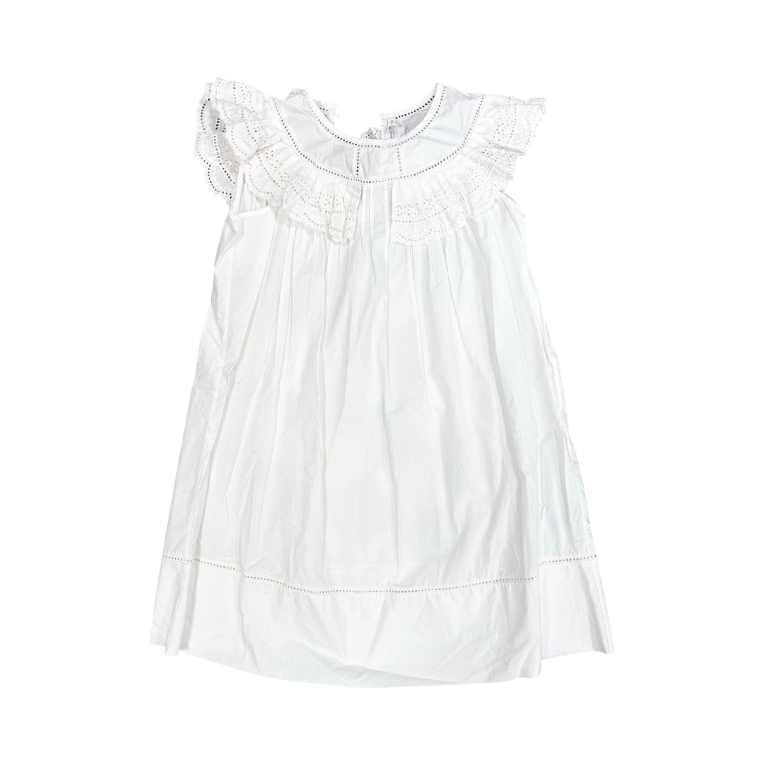 Bonpoint White cotton frill-trim sleeveless dress, 10 years