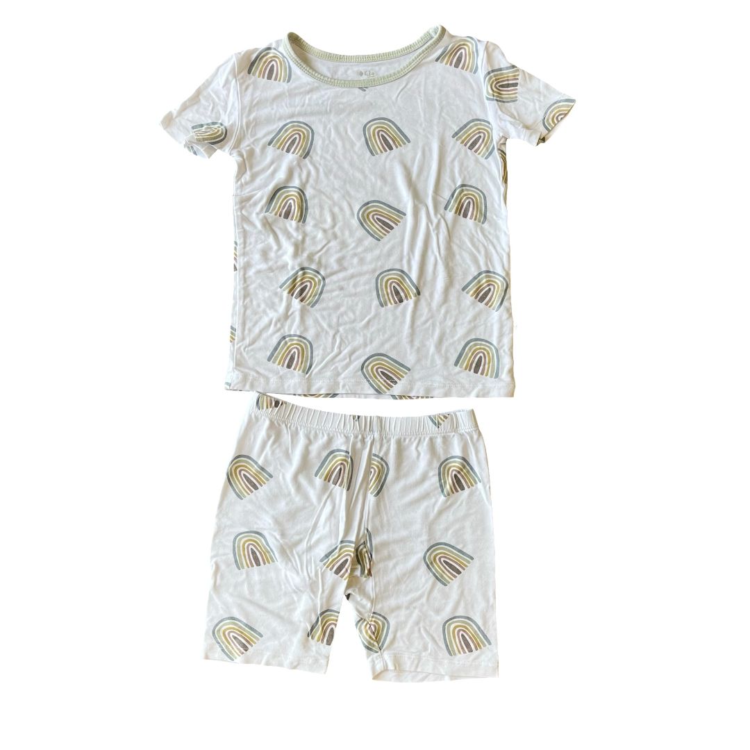 Kyte rainbow tshirt/short pj's, 4 years