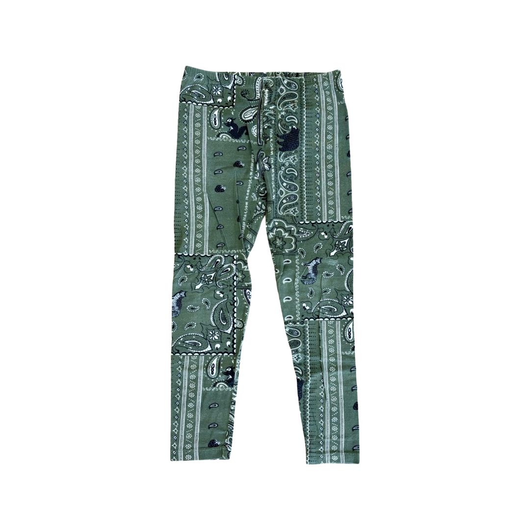 Maison Mangostan green bandana leggings, 10 years