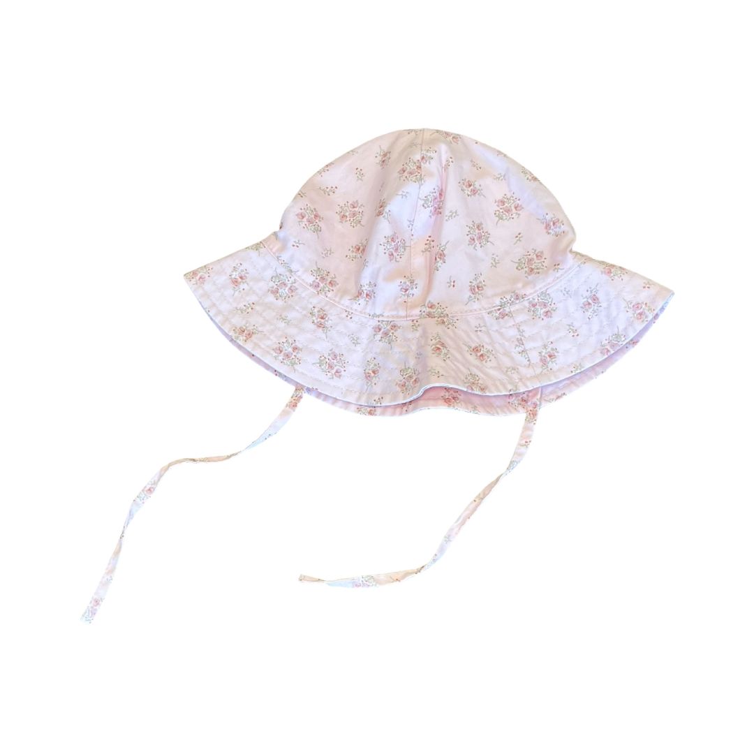 H&M pink floral sun hat, 18-24 months