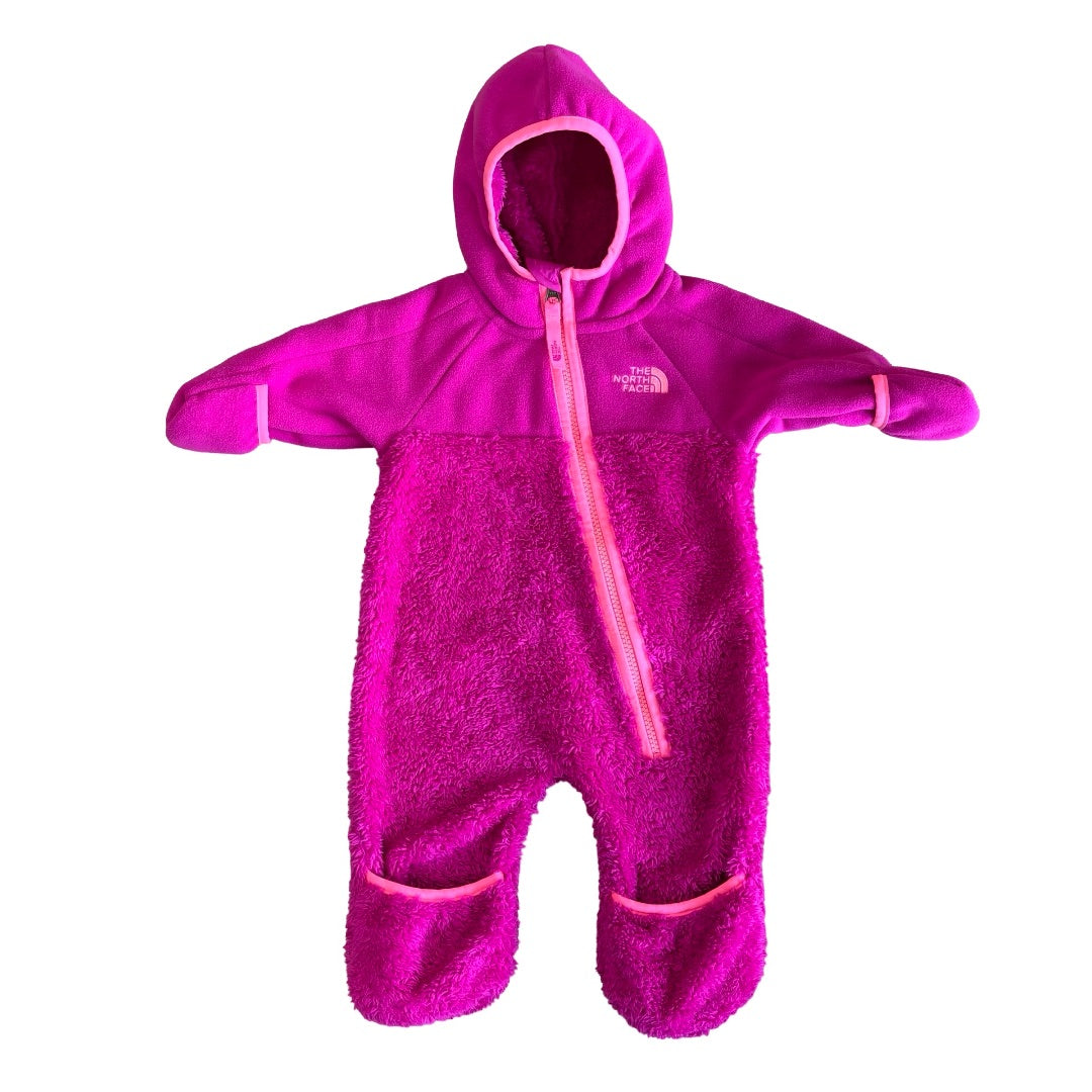 The North Face Pink Sherpa snowsuit, 0-3 months
