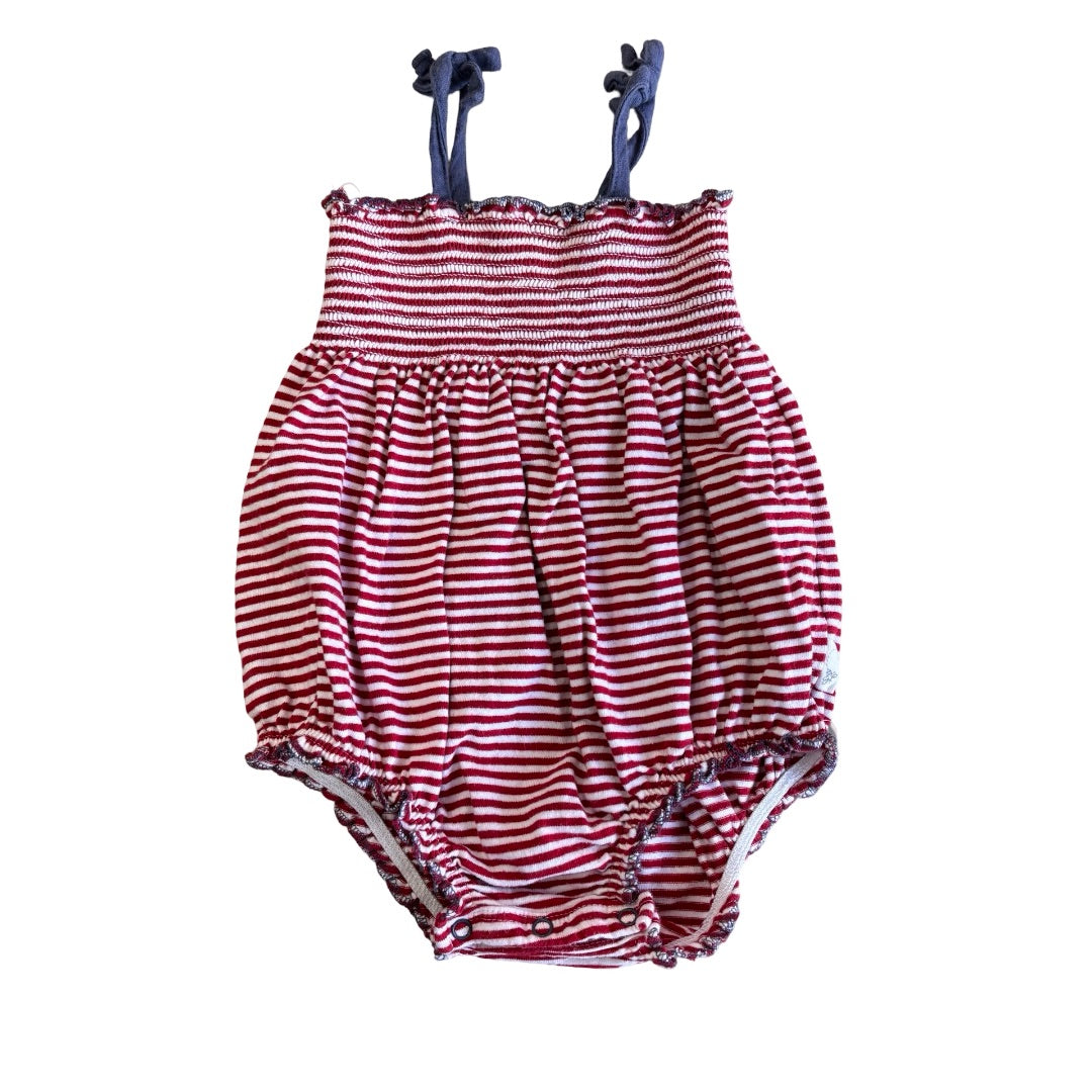 Burt’s Bees Red stripped romper, 3-6 months