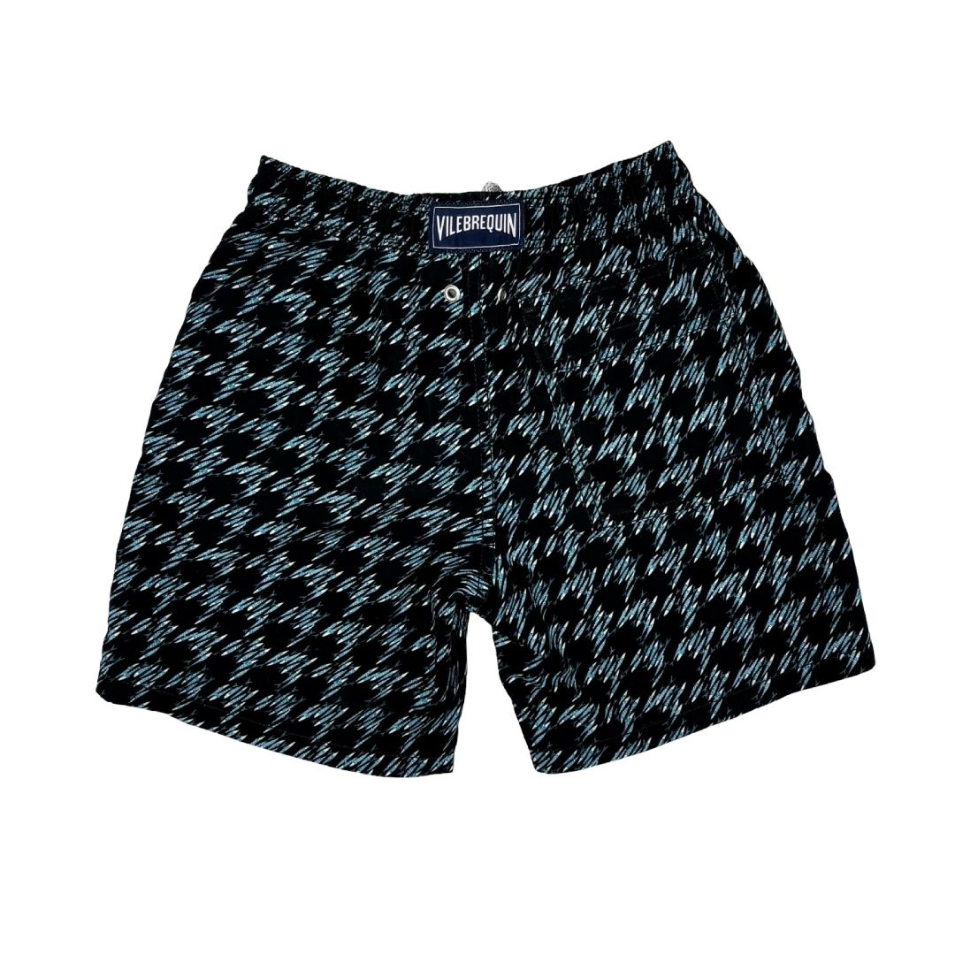Vilebrequin black w/blue fish swim shorts, 10 years