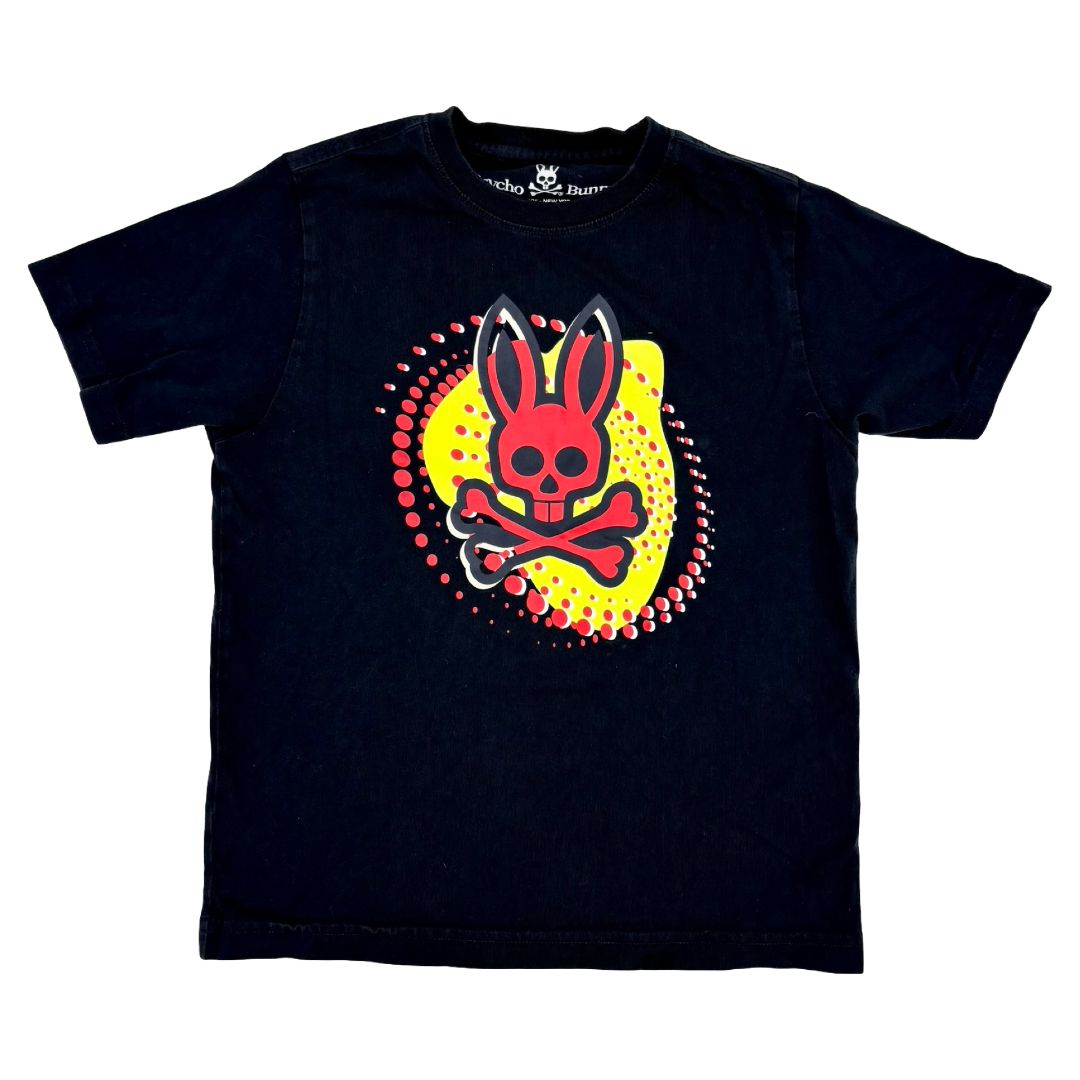 Pyscho Bunny black w/red bunny tshirt, 10-12 years