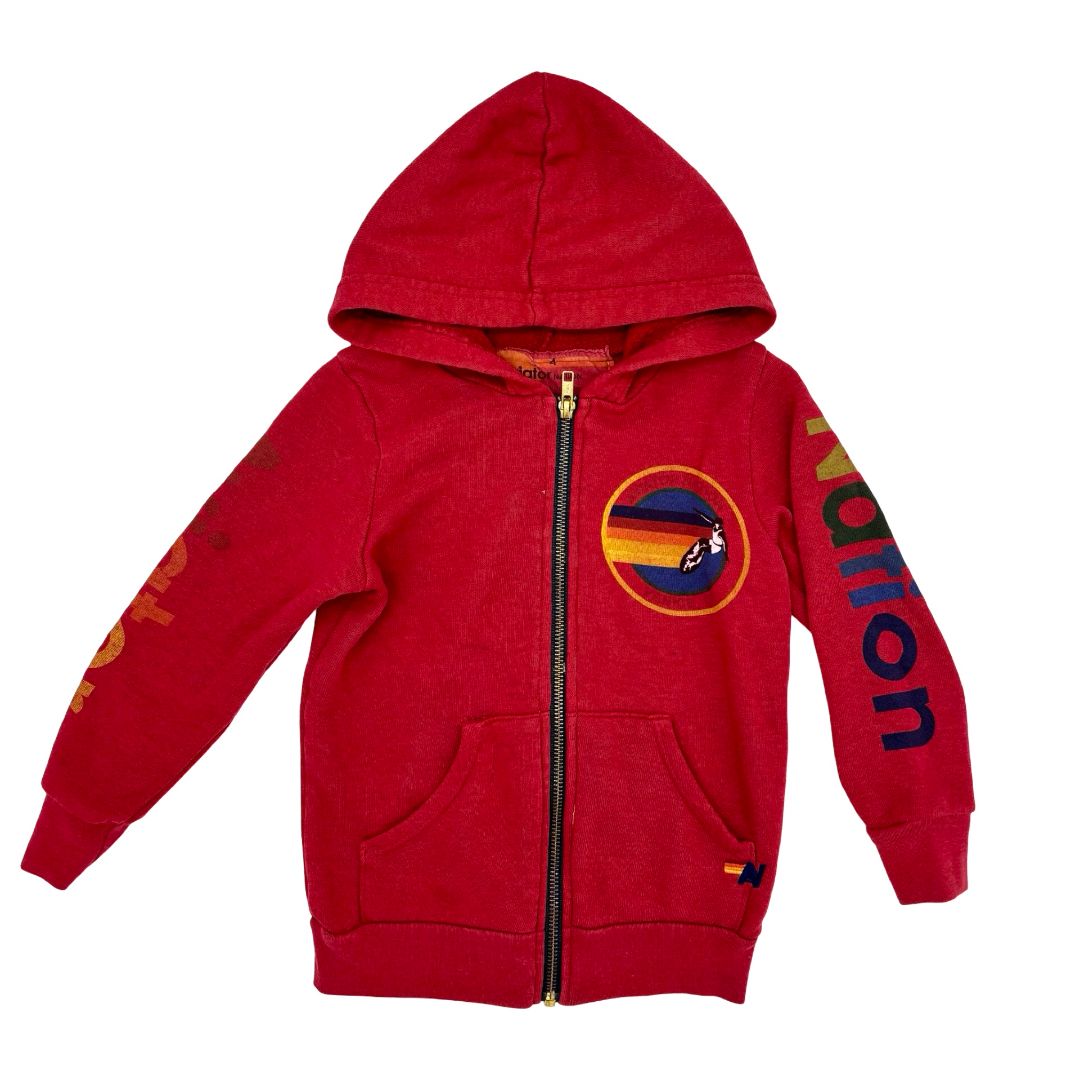 Aviator Nation red zip up, 4 years