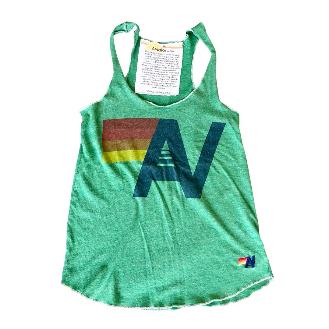 Aviator Nation green tank top, medium