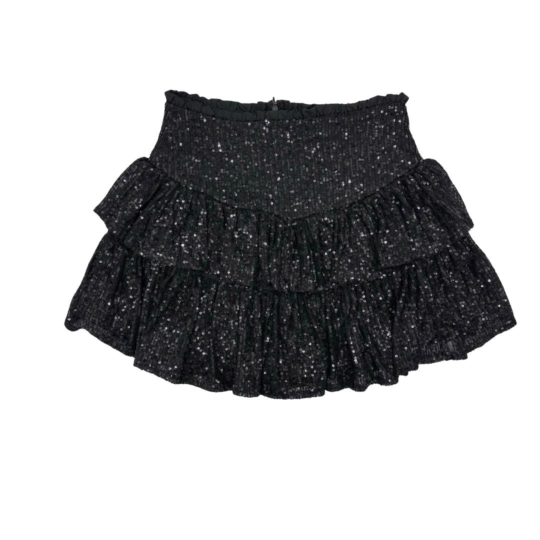 Mustard Seed black sequin skirt, small