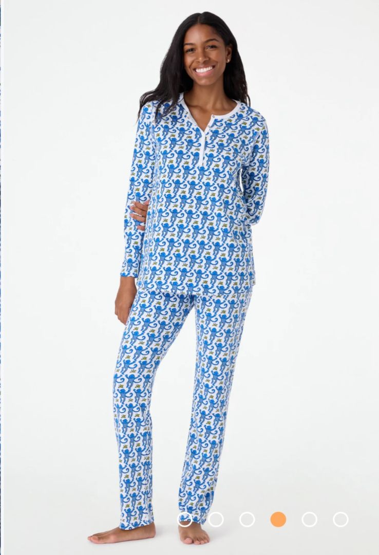 Roller Rabbit blue original monkey pajama's, medium womens