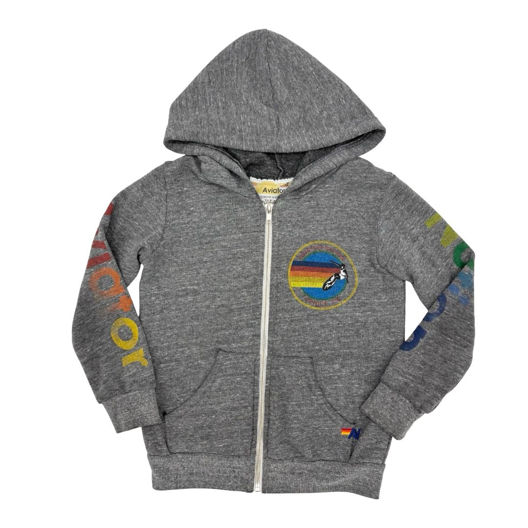 Aviator Nation classic gey zip up, 8 years