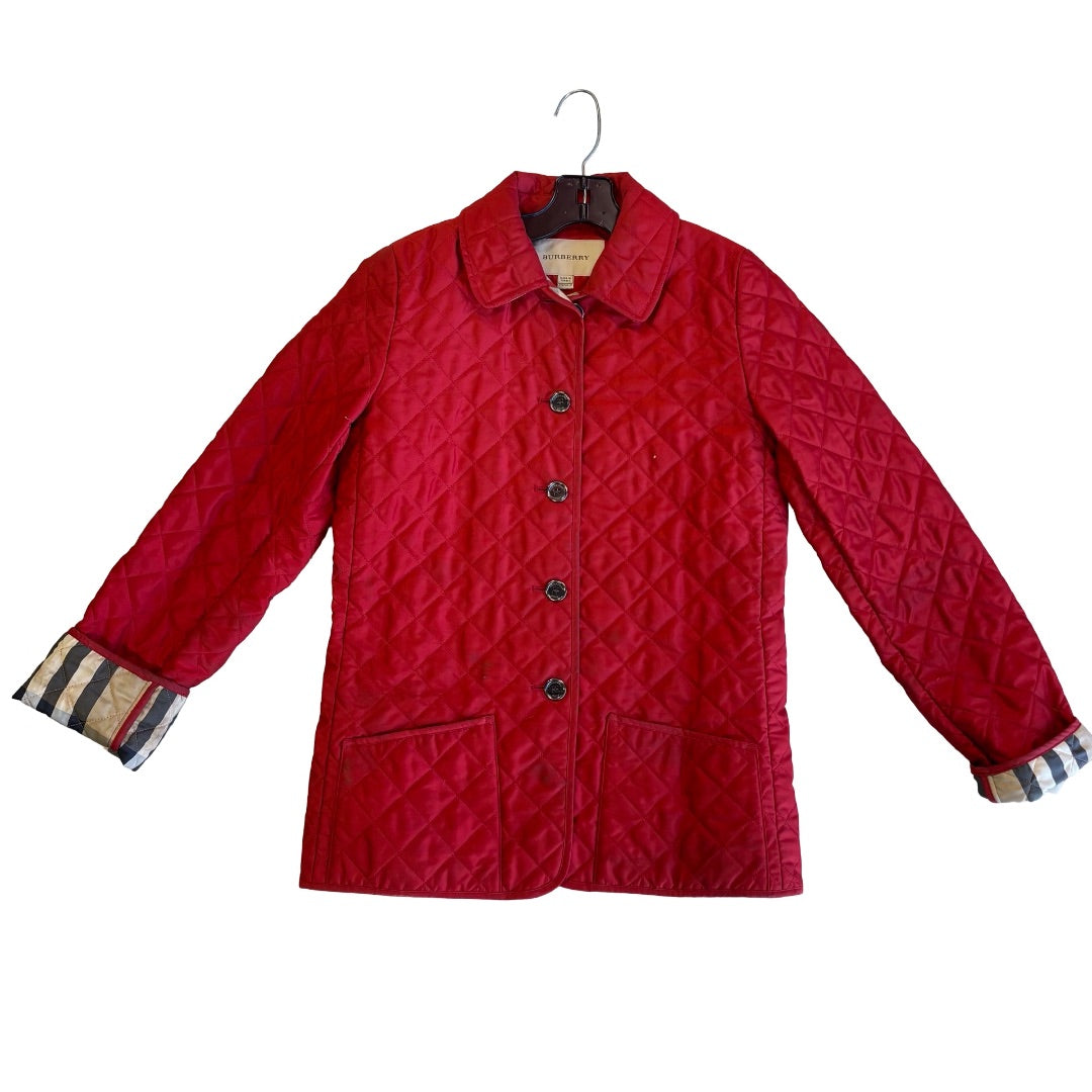 Burberry Red quilted jacket, 14 Years