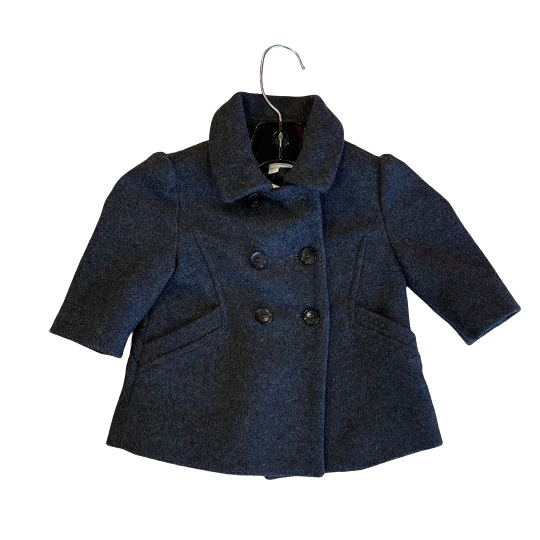 Gucci Grey pea coat, 3-6 months