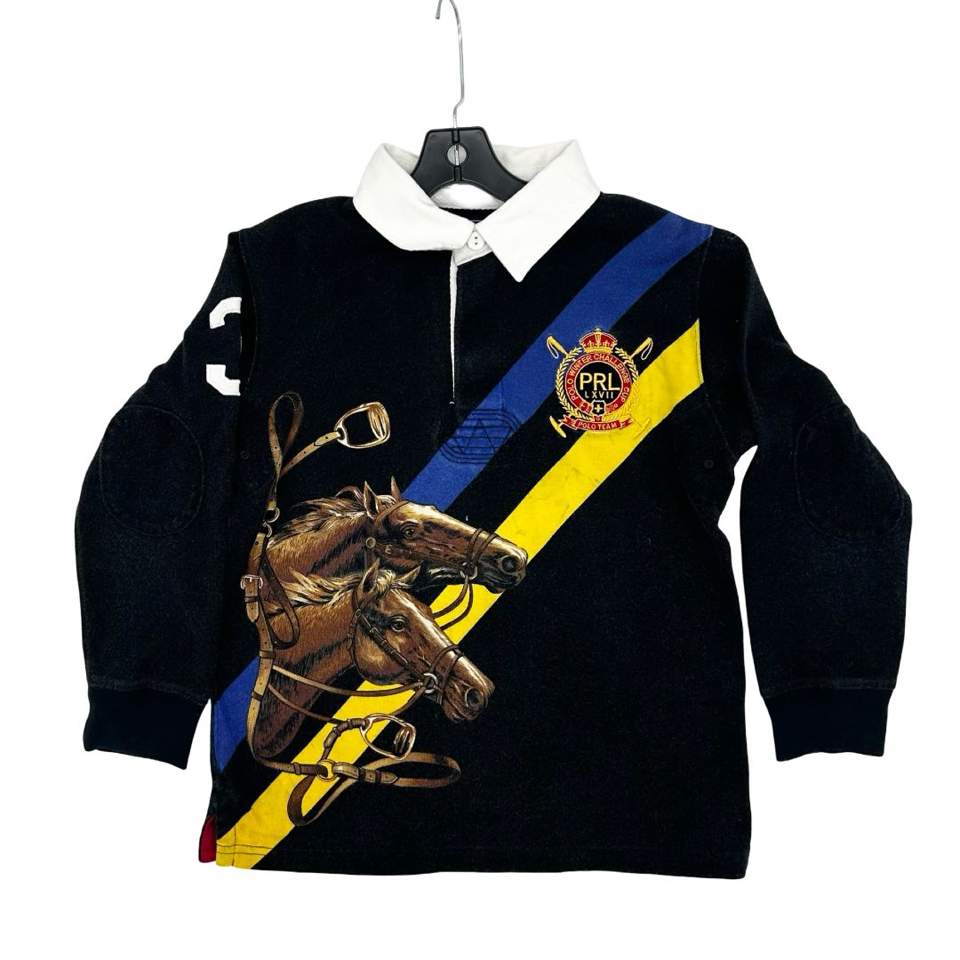 Ralph Lauren black collared long sleeve, 6 years
